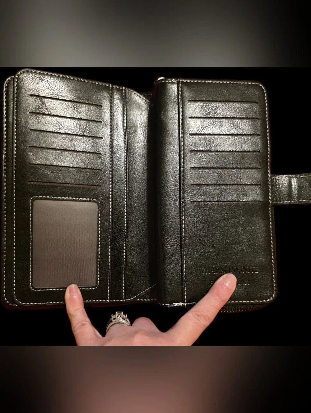 Black Wallet with Contrast Stitching